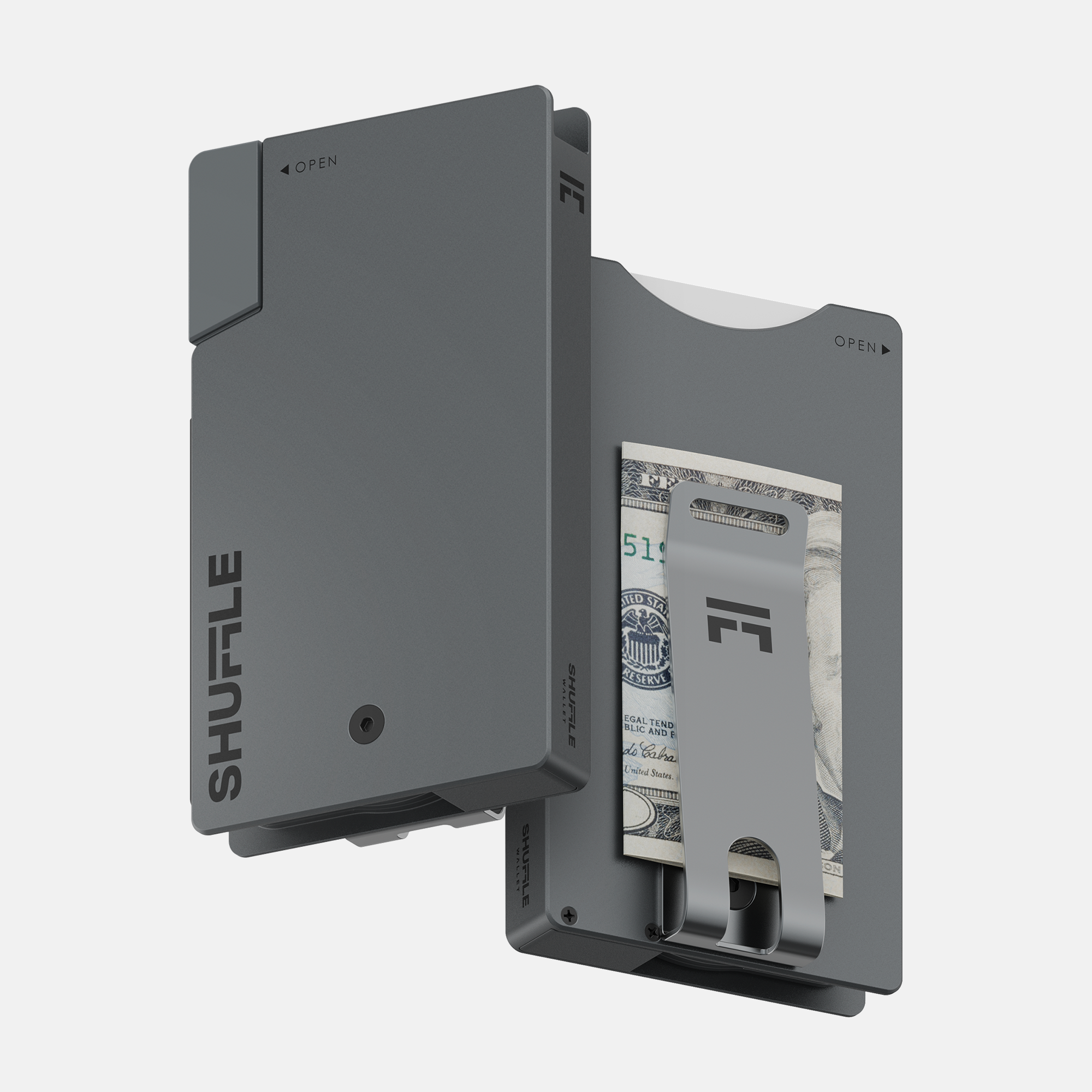 gunmetal shuffle aluminum wallet