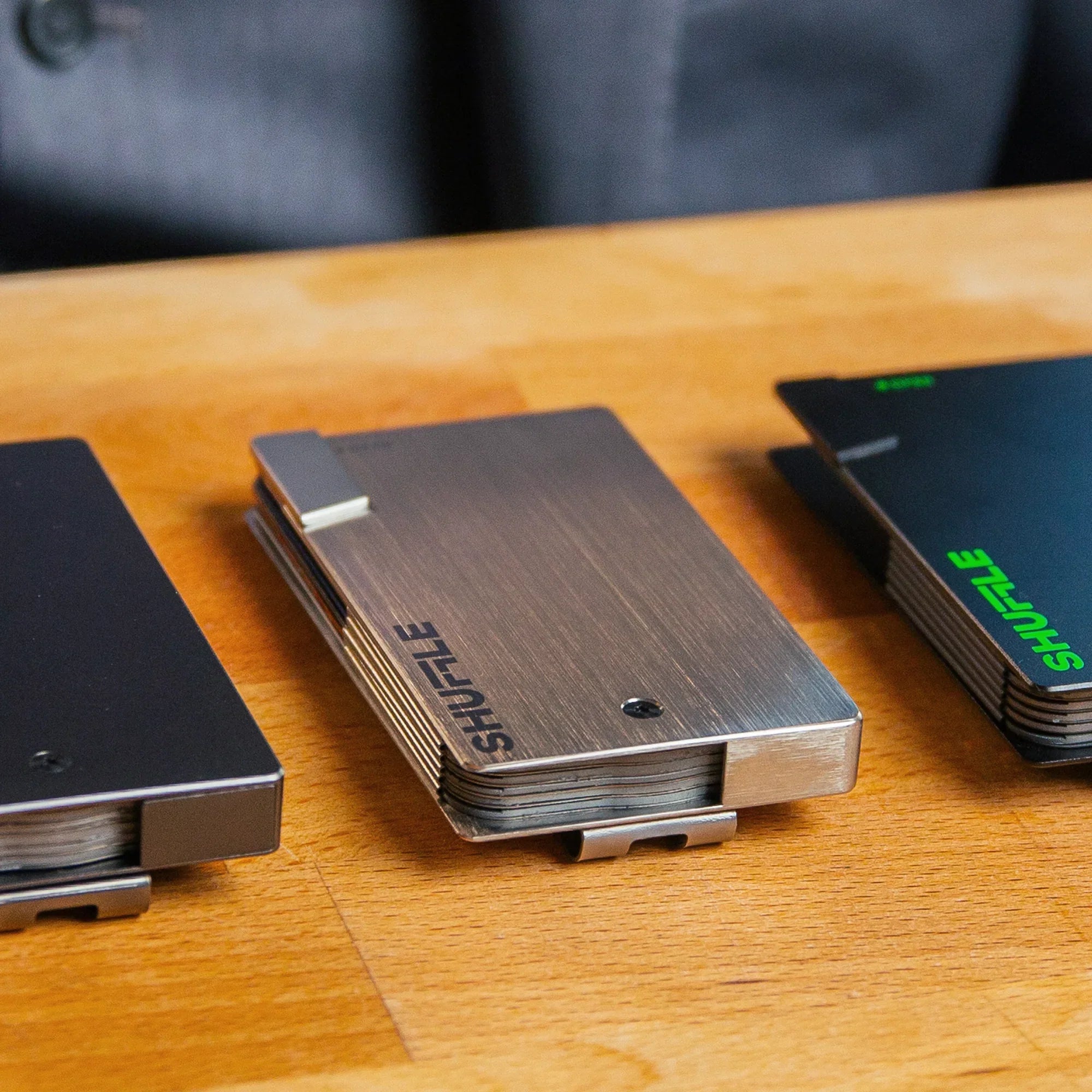 shuffle minimalist wallet with money clip