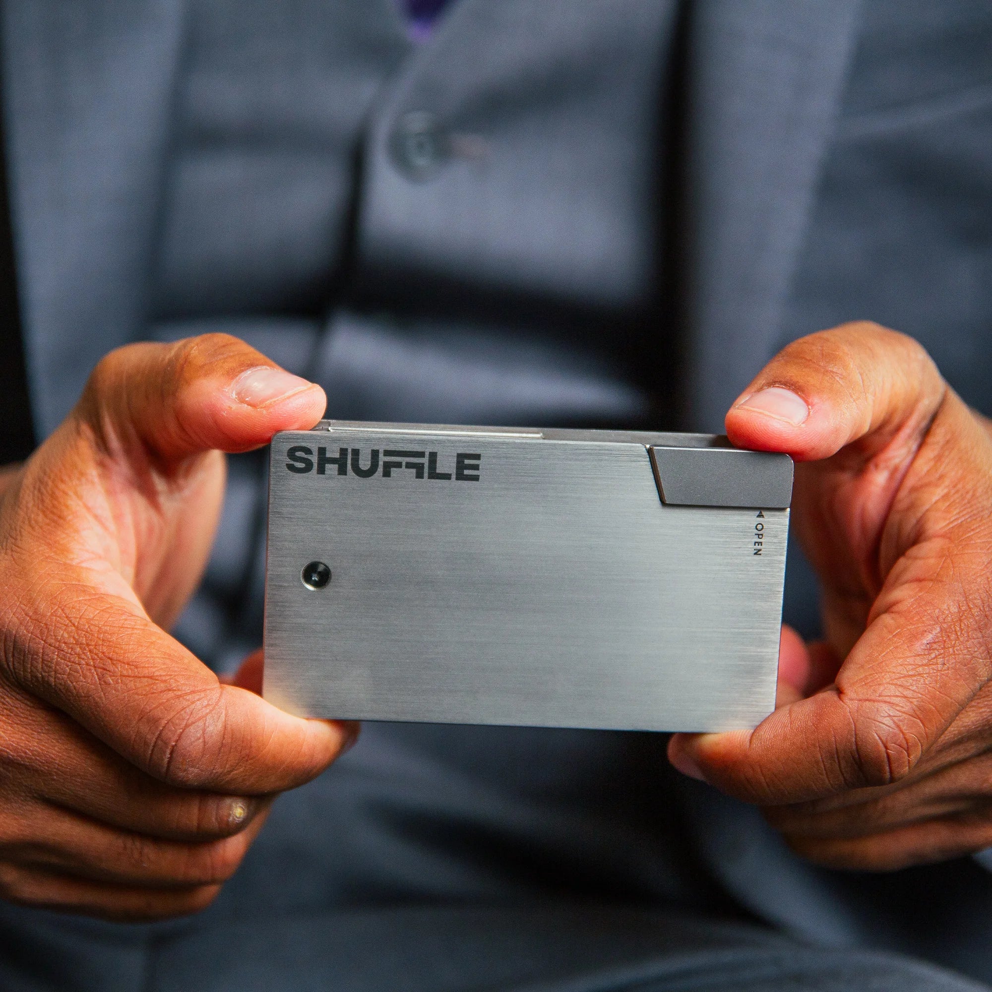 shuffle metal wallet for men
