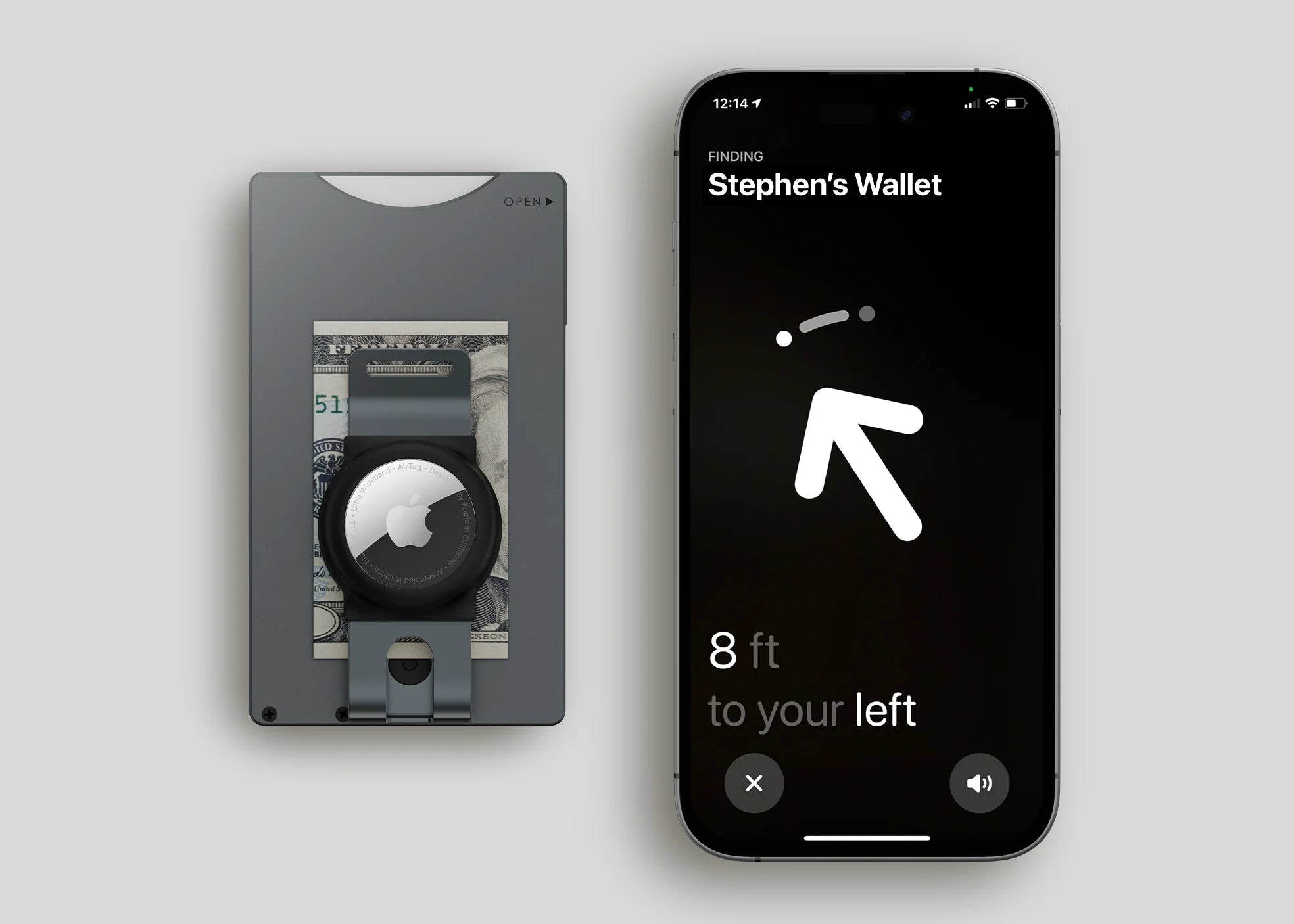 shuffle minimalist wallet with airtag holder